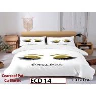 Lenjerie din finet 5D cu 6 piese si cearceaf cu elastic - ECD 14