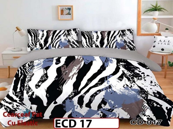 Lenjerie din finet 5D cu 6 piese si cearceaf cu elastic - ECD 17