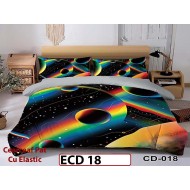 Lenjerie din finet 5D cu 6 piese si cearceaf cu elastic - ECD 18