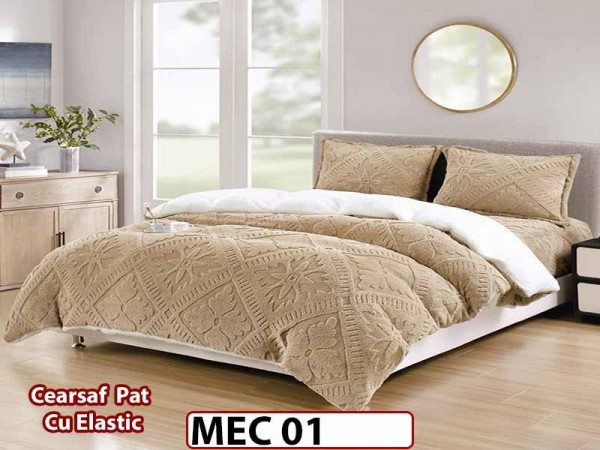 Lenjerie De Pat Cocolino Cu Blana Alba si ELASTIC 4 piese - MEC 01 Lenjerie De Pat Cocolino Cu Blana Alba si ELASTIC 4 piese - MEC 01