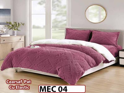 Lenjerie De Pat Cocolino Cu Blana Alba  si ELASTIC 4 piese - MEC 04