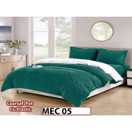 Lenjerie De Pat Cocolino Cu Blana Alba  si ELASTIC 4 piese - MEC 05