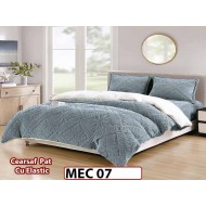 Lenjerie De Pat Cocolino Cu Blana Alba  si ELASTIC 4 piese - MEC 07