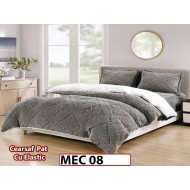 Lenjerie De Pat Cocolino Cu Blana Alba  si ELASTIC 4 piese - MEC 08