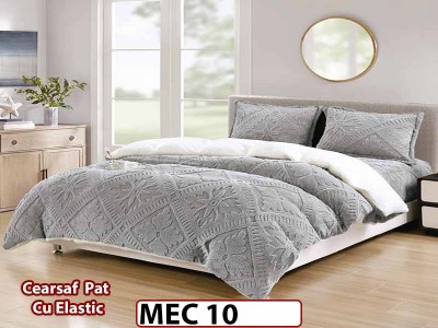 Lenjerie De Pat Cocolino Cu Blana Alba  si ELASTIC 4 piese - MEC 10