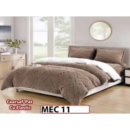 Lenjerie De Pat Cocolino Cu Blana Alba  si ELASTIC 4 piese - MEC 11