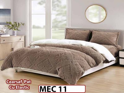 Lenjerie De Pat Cocolino Cu Blana Alba  si ELASTIC 4 piese - MEC 11
