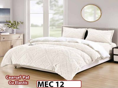 Lenjerie De Pat Cocolino Cu Blana Alba  si ELASTIC 4 piese - MEC 12