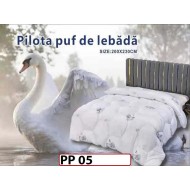 Pilota Iarna 200 x 230 Alba, Bumbac + Puf de Lebada 2 Persoane - PP05