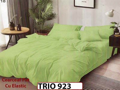 Lenjerie din damasc finetat  6 piese cearceaf cu elastic - TRIO923