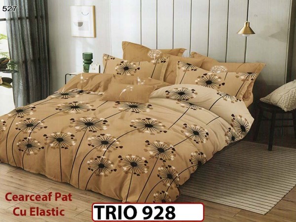 Lenjerie din finet 6 piese cearceaf cu elastic - TRI928 Lenjerie din finet 6 piese cearceaf cu elastic - TRI928