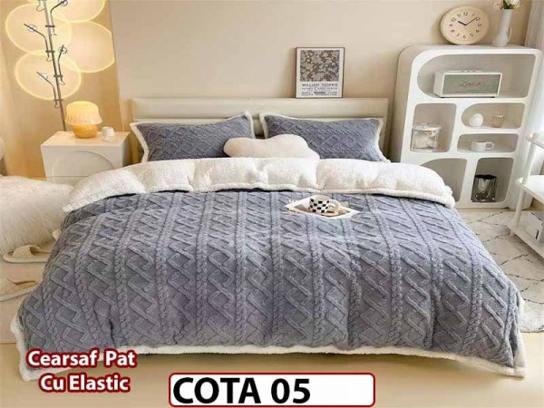 Lenjerie cocolino cu blanita , Tip Tricotaj , 4 piese cu Elastic- COTA 05
