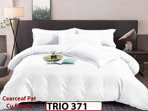 Lenjerie din damasc finetat 4 piese cearceaf cu elastic - TRIO371 Lenjerie din damasc finetat 4 piese cearceaf cu elastic - TRIO371