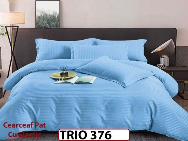 Lenjerie din damasc finetat 4 piese cearceaf cu elastic - TRIO376 Lenjerie din damasc finetat 4 piese cearceaf cu elastic - TRIO376