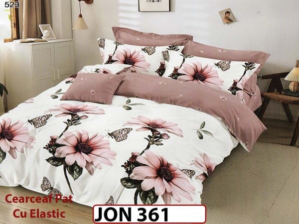 Lenjerie din finet 6 piese cearceaf cu elastic - JON361 Lenjerie din finet 6 piese cearceaf cu elastic - JON361