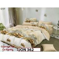 Lenjerie din finet  6 piese cearceaf cu elastic - JON362