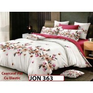 Lenjerie din finet  6 piese cearceaf cu elastic - JON363