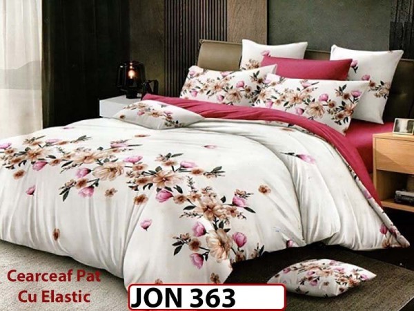 Lenjerie din finet 6 piese cearceaf cu elastic - JON363 Lenjerie din finet 6 piese cearceaf cu elastic - JON363
