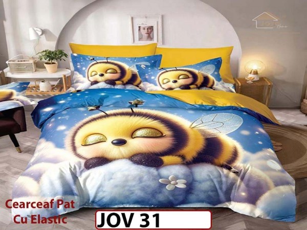 Lenjerie 5D din Finet 6 piese cu Elastic - JOV 31 Lenjerie 5D din Finet 6 piese cu Elastic - JOV 31