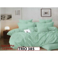 Lenjerie din damasc finetat  4 piese cearceaf cu elastic - TRIO385