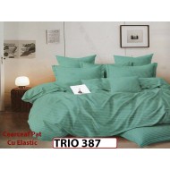 Lenjerie din damasc finetat  4 piese cearceaf cu elastic - TRIO387