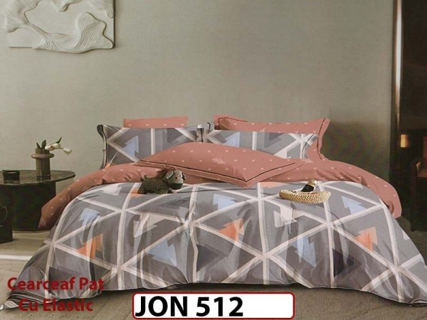 Lenjerie din finet  6 piese cearceaf cu elastic - JON 512