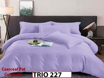 Lenjerie din damasc finetat  6 piese cearceaf cu elastic - TRIO 227 Lenjerie din damasc finetat  6 piese cearceaf cu elastic - TRIO 227