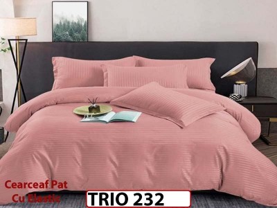 Lenjerie din damasc finetat  6 piese cearceaf cu elastic - TRIO 232 Lenjerie din damasc finetat  6 piese cearceaf cu elastic - TRIO 232