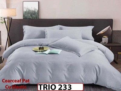 Lenjerie din damasc finetat  6 piese cearceaf cu elastic - TRIO 233 Lenjerie din damasc finetat  6 piese cearceaf cu elastic - TRIO 233