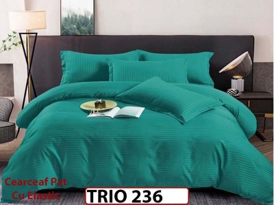 Lenjerie din damasc finetat  6 piese cearceaf cu elastic - TRIO 236 Lenjerie din damasc finetat  6 piese cearceaf cu elastic - TRIO 236