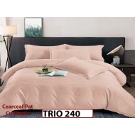 Lenjerie din damasc finetat  6 piese cearceaf cu elastic - TRIO 240