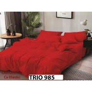 Lenjerie din damasc finetat  6 piese cearceaf cu elastic - TRIO985