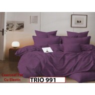 Lenjerie din damasc finetat  6 piese cearceaf cu elastic - TRIO991