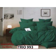 Lenjerie din damasc finetat  6 piese cearceaf cu elastic - TRIO993