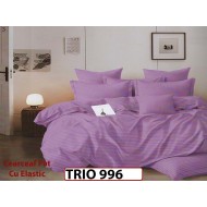 Lenjerie din damasc finetat  6 piese cearceaf cu elastic - TRIO996