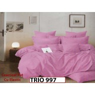 Lenjerie din damasc finetat  6 piese cearceaf cu elastic - TRIO997