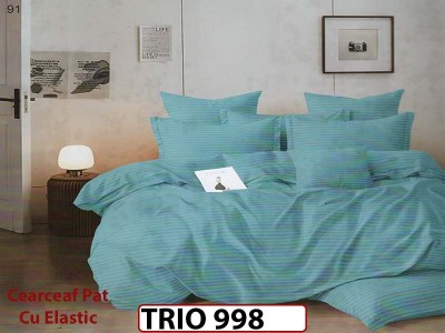 Lenjerie din damasc finetat  6 piese cearceaf cu elastic - TRIO998 Lenjerie din damasc finetat  6 piese cearceaf cu elastic - TRIO998
