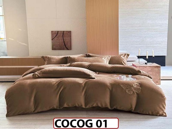 Lenjerie De Pat Cocolino de 2 Persoane cu 4 piese - COCOG 01 Lenjerie De Pat Cocolino de 2 Persoane cu 4 piese - COCOG 01