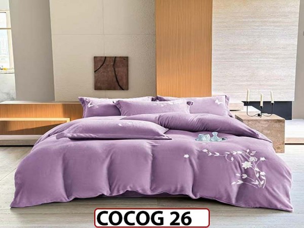 Lenjerie De Pat Cocolino de 2 Persoane cu 4 piese - COCOG 26 Lenjerie De Pat Cocolino de 2 Persoane cu 4 piese - COCOG 26