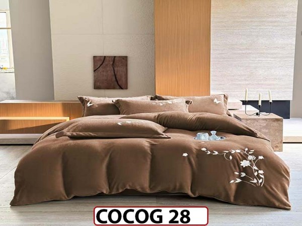 Lenjerie De Pat Cocolino de 2 Persoane cu 4 piese - COCOG 28 Lenjerie De Pat Cocolino de 2 Persoane cu 4 piese - COCOG 28