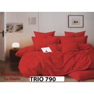 Lenjerie din damasc finetat  6 piese cearceaf cu elastic - TRIO790