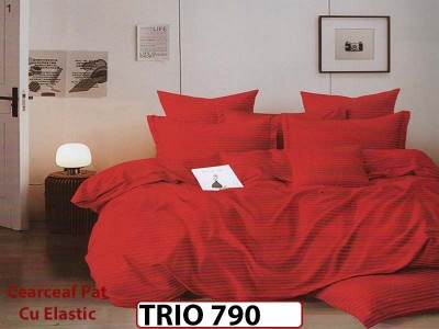 Lenjerie din damasc finetat  6 piese cearceaf cu elastic - TRIO790