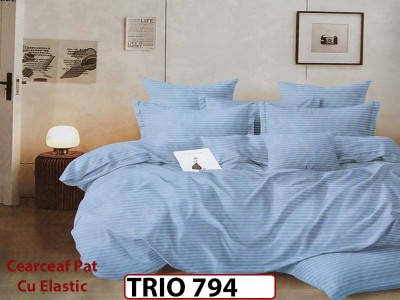 Lenjerie din damasc finetat  6 piese cearceaf cu elastic - TRIO794