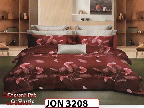 Lenjerie din finet  6 piese cearceaf cu elastic - JON 3208