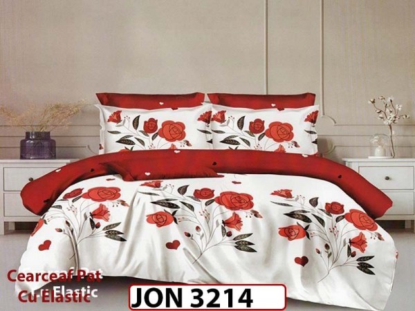 Lenjerie din finet  6 piese cearceaf cu elastic - JON 3214