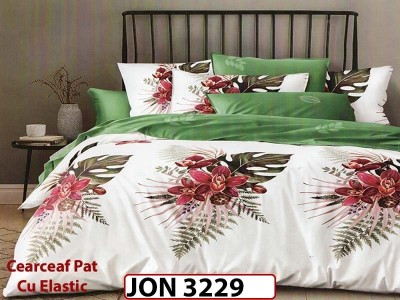 Lenjerie din finet  6 piese cearceaf cu elastic - JON 3229