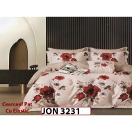 Lenjerie din finet  6 piese cearceaf cu elastic - JON 3231