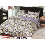 Lenjerie din finet  6 piese cearceaf cu elastic - JON 3297