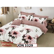 Lenjerie din finet  6 piese cearceaf cu elastic - JON 3329