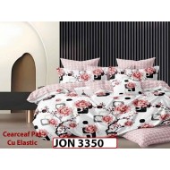 Lenjerie din finet  6 piese cearceaf cu elastic - JON 3350